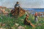 An archipelago scenery with children Ferdynand Ruszczyc